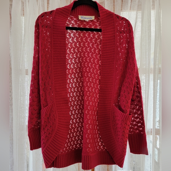 Paraella by Francesca's Knit Magenta Sweater - Picture 1 of 5